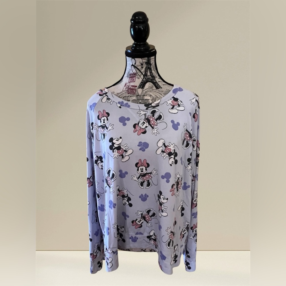 Disney Women's Pajamas - Purple with Minnie & Mickey Mouse Print